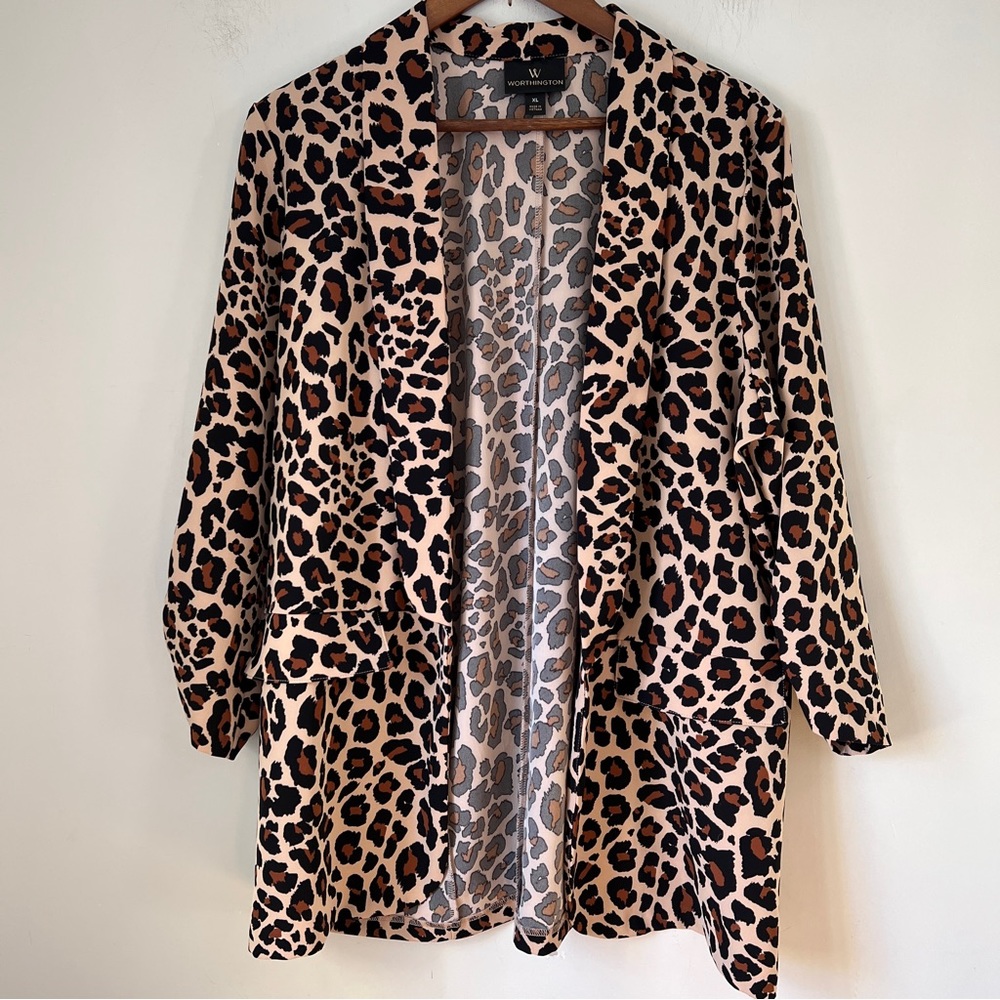 Worthington Top Layering Cheetah Womens Size XL